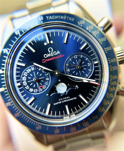 omega speedmaster moonphase blue ceramic|omega moonphase blue dial.